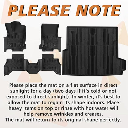 TripleAliners Floor Mats & Trunk Mat All Weather Liners Compatible With Toyota 2025 2026 4Runner Accessories Custom Fit TPE Heavy-Duty Waterproof Anti-Slip Floor Liner (5 Seats ONLY) - Only for Hybrid