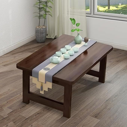 robwibw Japanese Floor Sitting Table, Folding Wood Tea Table Chabudai Japanese Coffee Table Low Table for Living Room Home Tatami Office (A 47.2 * 19.6 * 13.7 INCH)