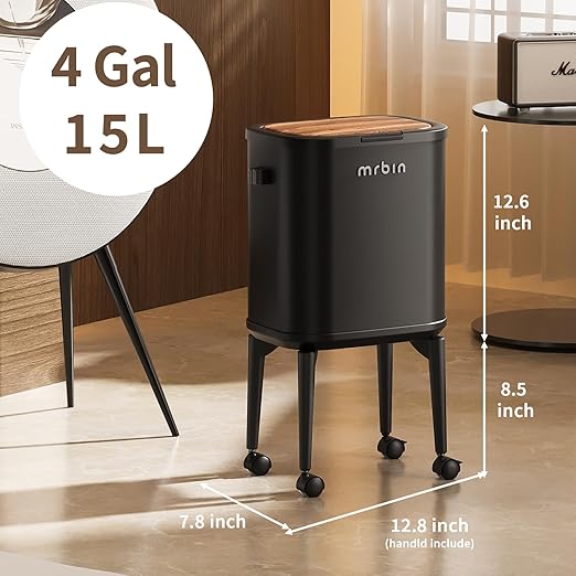 MRBIN Metal Slim Bathroom Trash Can