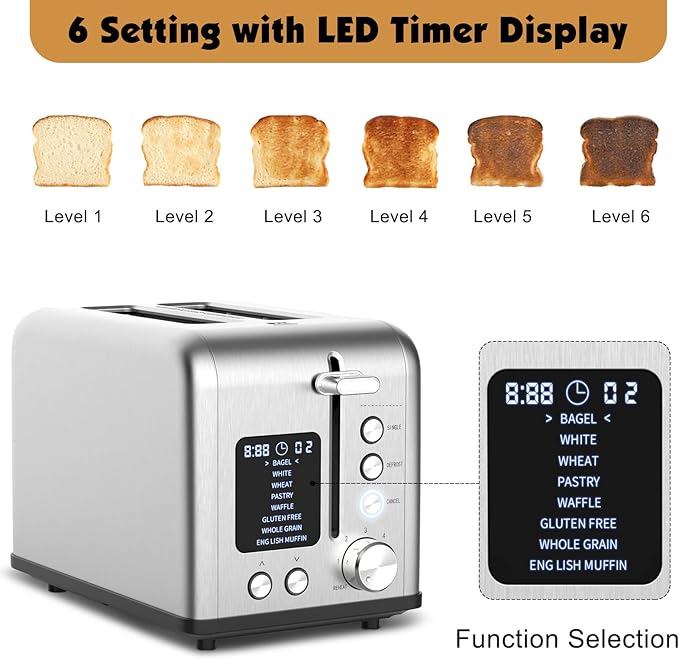 2-Slice Bagel Toaster Stainless Steel