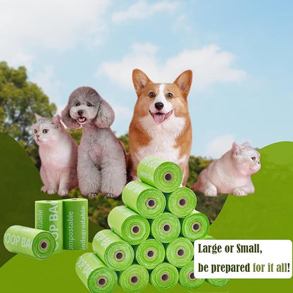 GWT Dog Poop Bags Rolls 9"x13" Certified Home Plant Based Doggie Bags for Poop 270 Count Pet Waste Bags for Outside and Backyard