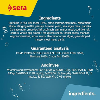 Sera Micron Powder 50ml (1,7 fl oz) | Ultra-Fine Fry Food with Krill & Spirulina for Fish & Amphibian Larvae | Free from Dyes & Preservatives | Supports Growth & Color