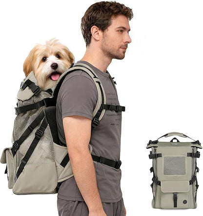 Wakytu Dog Backpack Carrier for Small Dogs,Pet Carrier for Travel & Hiking | Hands-Free Puppy Backpack,Adjustable Padded Breathable Straps,Ergonomic Front Facing Dog Carrier Backpack