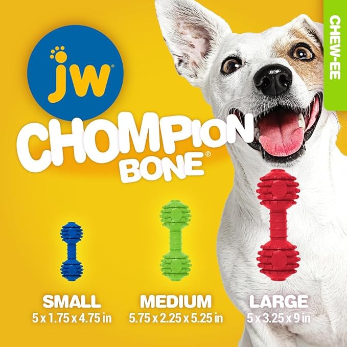 JW Pet Chompion Heavyweight Dog Chew Toy for Small Breeds, Assorted Colors