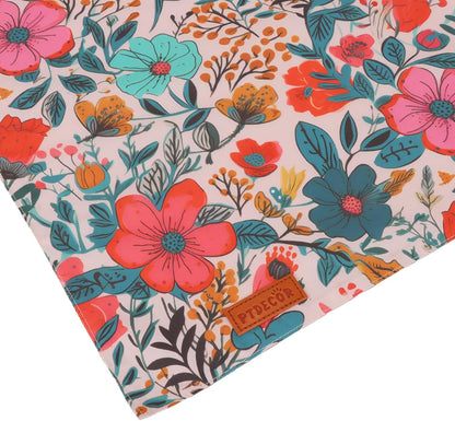 PTDECOR Flower Dog Bandana,2 Pcs Floral Reversible Dog Scarf, Multi Size, Triangle Pet Bandanas for Small Dogs (Flower, Small)