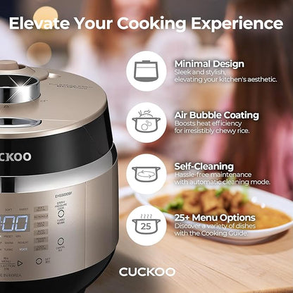 CUCKOO High Pressure Rice Cooker 3-Cup Uncooked / 6-Cup Cooked