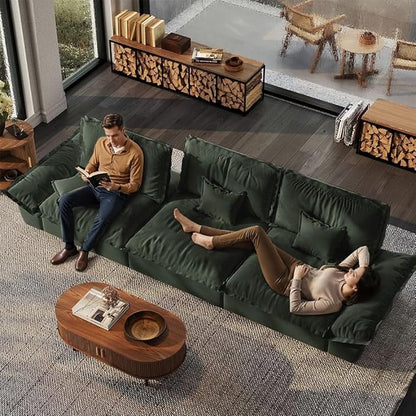 POVISON Oversized Modular Sectional Sailboat Sofa for Living Room with Adjustable Backrest Sectional Couches Large Deep Sofa Set 4 Seats Big Comfy Cloud Couch for House Office