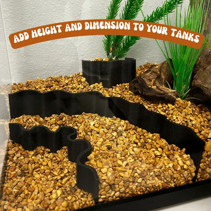 REEFSHAPE Aquarium or Terrarium Substrate Cliffs Combo Pack | Separate Substrate Layers in Aquariums or Terrariums to Create Cliffs & Depth | Made in USA (Cliff Combo, Black)