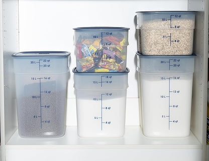 Cambro FreshPro 22 Quart (QT) Food Storage Container with Lid (Restaurant Grade) - for Food Prep, Commercial Kitchen, Pet and Dog Food Container (Translucent)