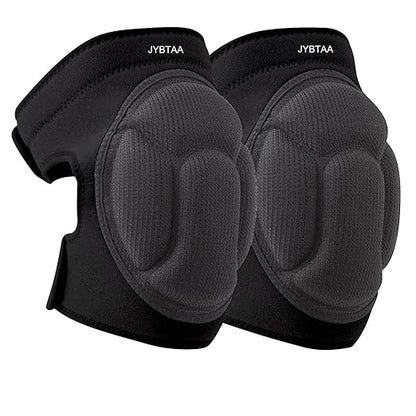 JYBTAA Men/Women Knee Pads for Cleaning,House Work,Scrubbing Floors, Gardening kneepad for Carpet Installations Welding, Adjustable Flooring Knee Protectors Cushion for Mechanics, Black L. (1 Pair)