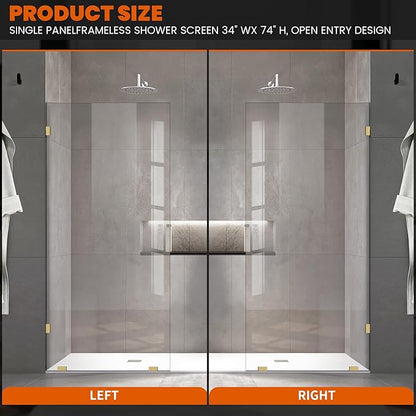 Bathroom Shower Glass Door 36 * 78"