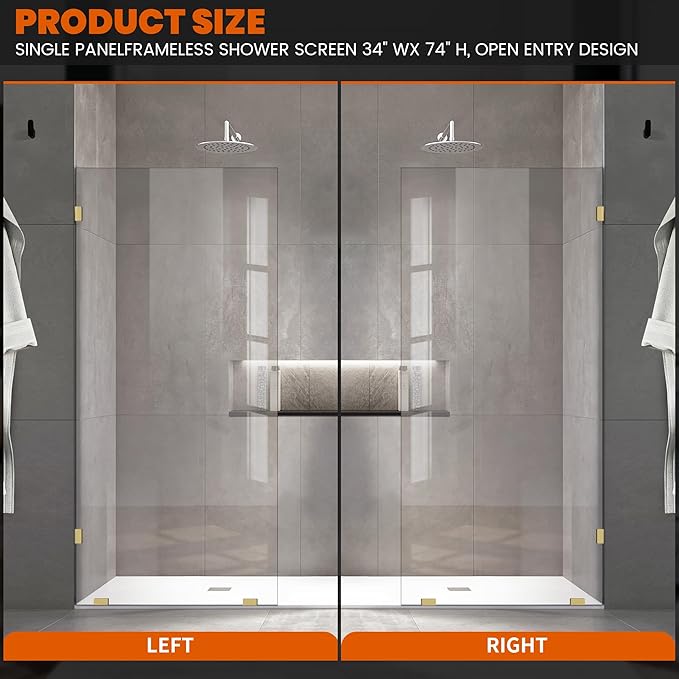 Bathroom Shower Glass Door 24 * 78"