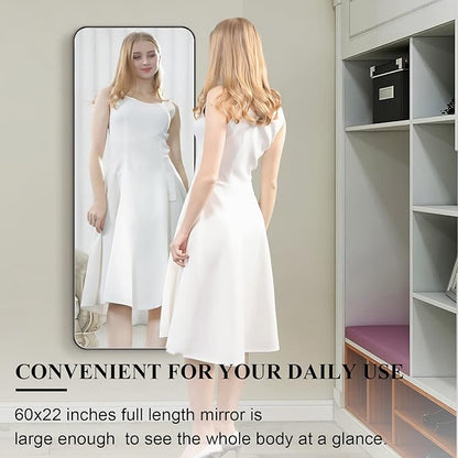 ANDY STAR 22" x 60" Full Length Wall Mirror, Large Black Mirror