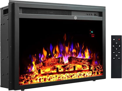 23.6 Inch Electric Fireplace Insert, Recessed Electric Fireplace Heater