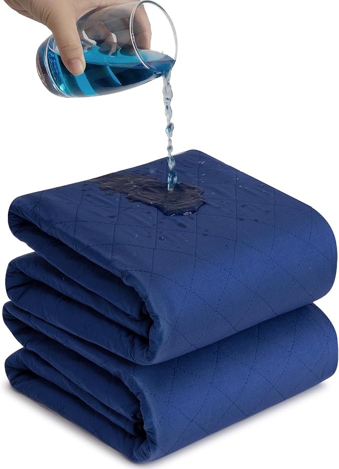 Bed Pads Waterproof 36x72 Inch (2 Pack), Extra Large Washable Pads for Incontinence, Navy Blue Ideal for Elderly, Adults, Kids and Pets