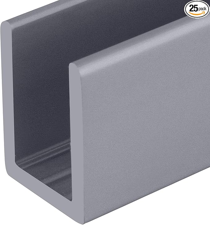 Brixwell SDCD38A-CCP48-XCP25 Satin Anodized 3/8" Fixed Panel Shower Door Deep