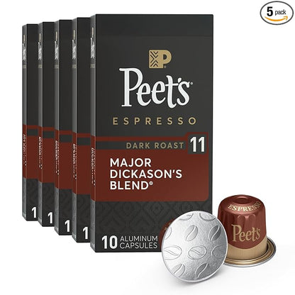 Peet's Coffee, Dark Roast Espresso Capsules, Compatible