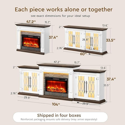 104" LED Fireplace TV Stand