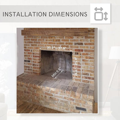 LegendFlame Carl 39" W Electric Fireplace Insert, Fireplace Heater 750/1500W