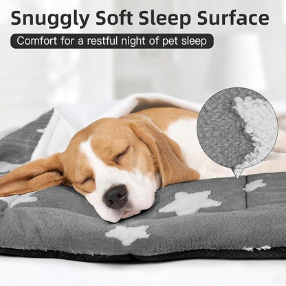 Mora Pets Dog Crate Pad Dog Bed for Crate Washable Flat Pet Kennel Mat Cute | Ultra Soft Dog Bed Mat, Crate Pad for Dog Cages Cozy Sleeping Liner, Pet Pillow Cushion Large Anti Slip Grey 48 x 29 In