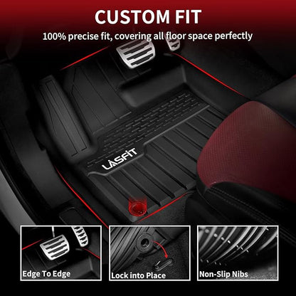 LASFIT Floor Mats Fit for Land Rover Range Rover Evoque 2011-2019, Custom Fit TPE All Weather Waterproof Floor Liners 1st & 2nd Row, Fit 5 Door and Coupe (Not for Convertible), Black, Easy to Clean
