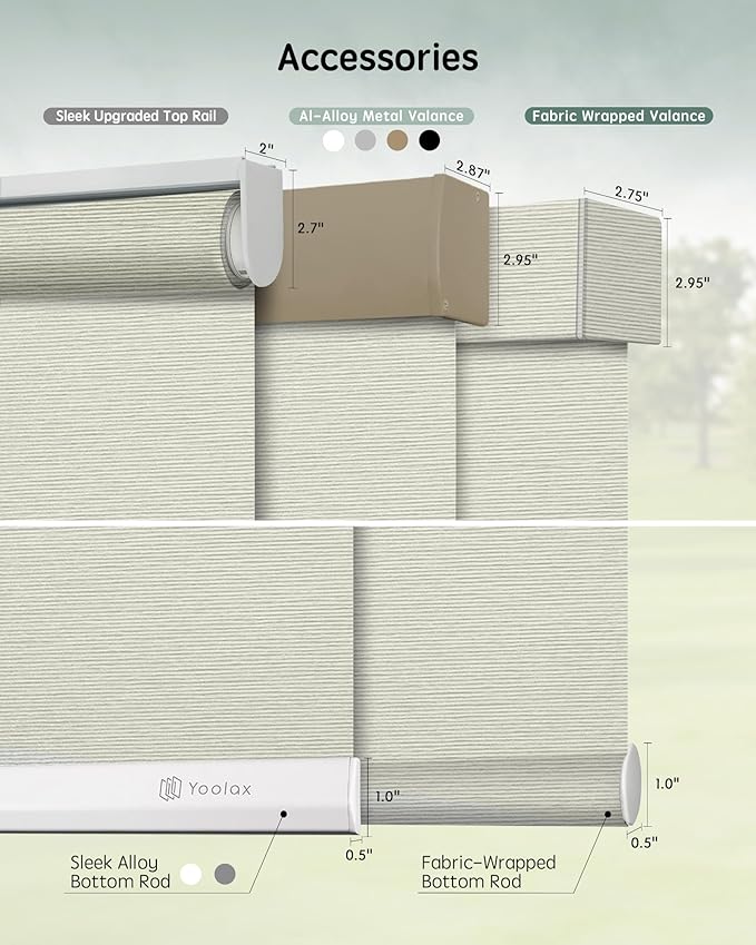 Yoolax Motorized Blinds with Remote, Automatic Window Shades Compatible with