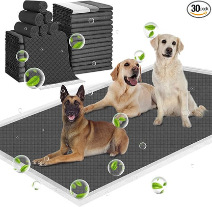 Extra Large 31"x47" 30 Odor-Control Super Absorbency Charcoal Pee Pads - Thicken Disposable Potty Pads for Dogs and Cats