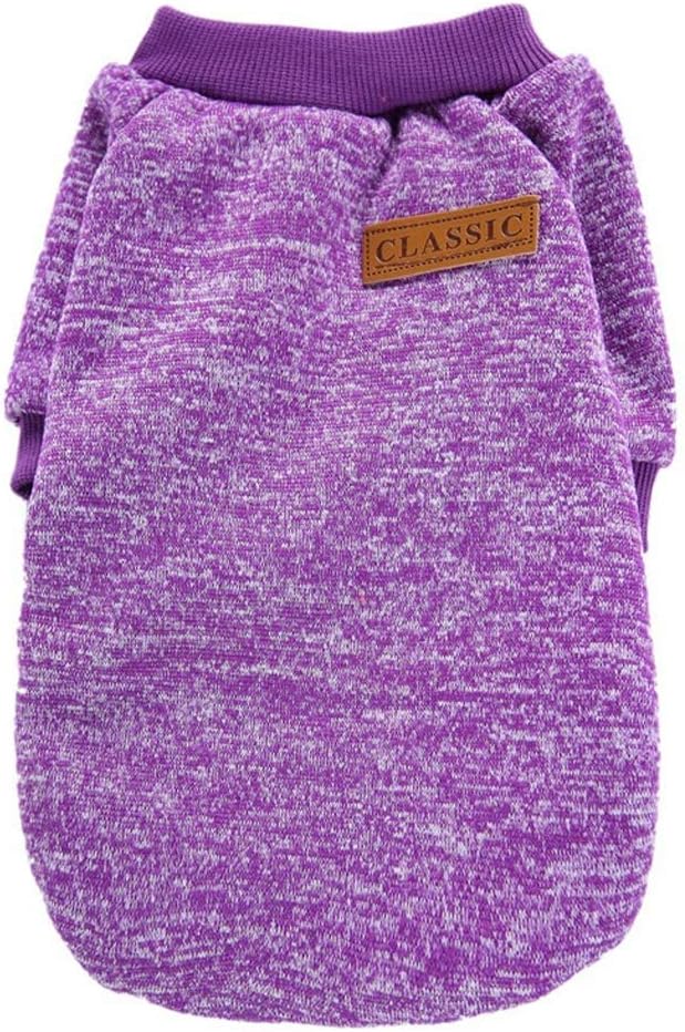Jecikelon Dog Clothes Dogs Sweater Soft Puppies Clothing Winter Puppy Sweaters Warm Outfit for Dogs Small XXS XS Cat Apparel (Purple, XS)