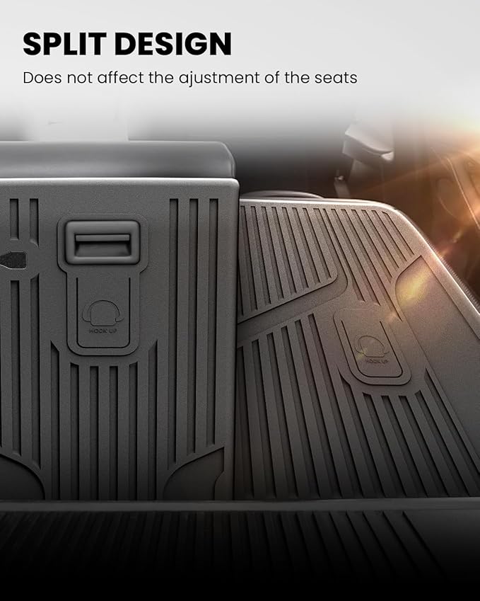 LASFIT Premium Extra Thick Rear Seat Back Covers for Tesla Model Y 2025/2024/2023/2022/2021/2020 | TPE Custom Fit Waterproof Model Y Accessories 5/7 Seater Second Row Back Seat Protector Mat Liner