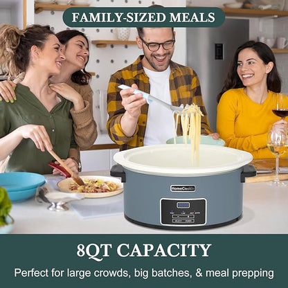 HOMECOOKIN 8-Quart Programmable Slow Cooker
