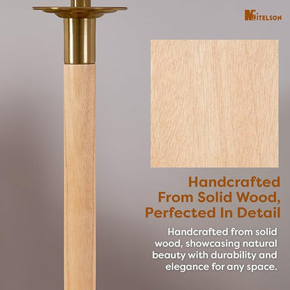 LED Bedside Lamp for Bedroom, Modern Desk Lamp with Dimmable Switch and Bulb, Wood Table Lamp for Nightstand, Desk Reading Lamp for Kids Room Living Room Office, Natural Wood Finish