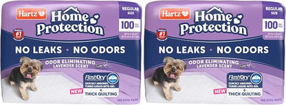 Hartz Home Protection Lavender Scented Odor Eliminating Dog Pads, 21 x 21 (100 Count) (Pack of 2)