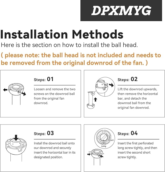 DPXMYG 36 inch Ceiling Fan Downrod