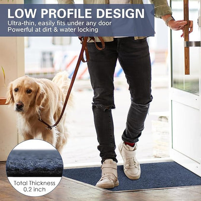 Front Door Mat Indoor and Outdoor, Non-Slip Low Profile Doormat 60"x35", Thin Yet Super Water, Quick-Drying, Dirt Resistant,No Shedding Doormats for Entrances, Garage, Pets,Hotel,Office