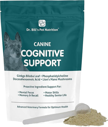 Dr. Bill’s Canine Cognitive Support | Memory Support Supplement Multivitamin for Dogs | Contains Gingko Biloba, L-Carnosine, Vitamin B-12, L-Glutamine, L-Tyrosine, and DHA for Adult and Senior Dog