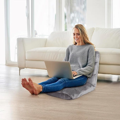 Epetlover 14-Position Adjustable Floor Gaming Chair Foldable Memory Foam Armless Sofa Seat Couch Recliner with Comfy Back Support for Working Meditation Reading, Grey