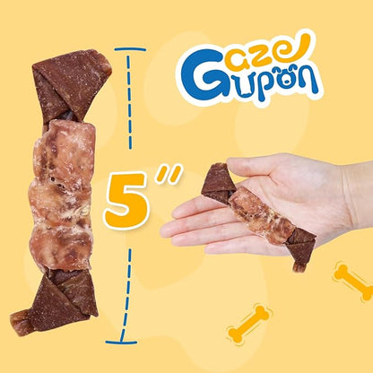 gazeupon Dog Treats, Made with Real Chicken and Beef Meat, Healthy Dog Chew w/Glucosamine Chondroitin, High Protein, Rawhide Free
