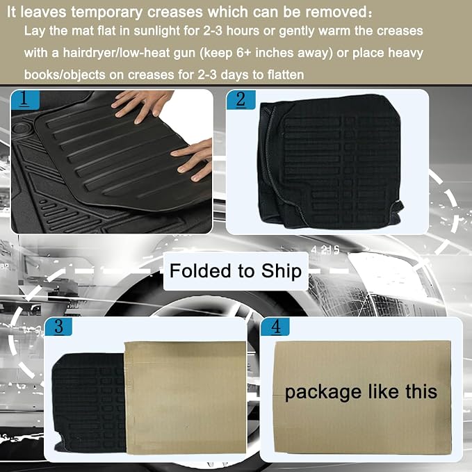 RAV4 Floor Mats Compatible with Toyota RAV-4 2007-2012，All Weather Protection Waterproof Durable Anti-Slip Odorless Custom-fit TPE Floor Liner Front and Rear Row Set
