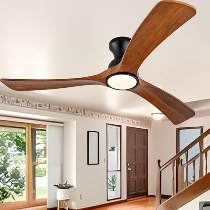 52 Inch Ceiling Fans with Lights and Remote Control, Flush Mount Low Profile