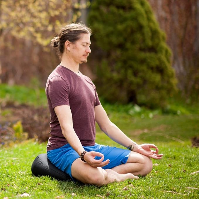 Hugger Mugger V-Shaped Meditation Cushion - Provides Support in Cross-Legged Sitting, Promotes Healthy Posture, Handmade in The USA
