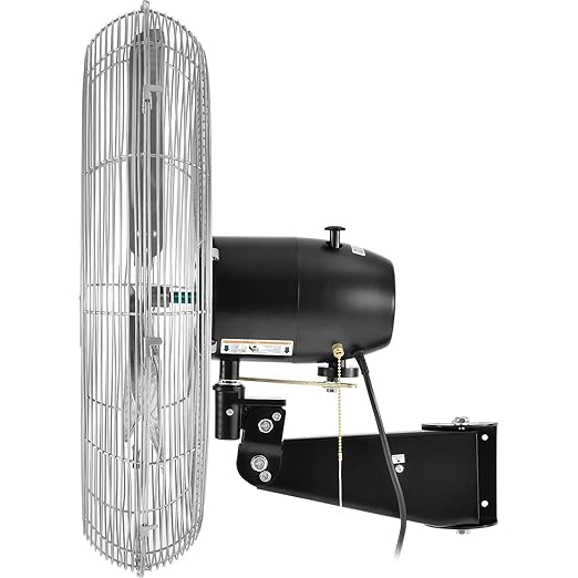Global Industrial Deluxe Wall Mount Fan, Fixed and Oscillating Head, 3 Speed