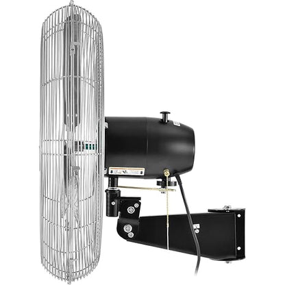 Global Industrial Deluxe Wall Mount Fan, Fixed and Oscillating Head, 3 Speed