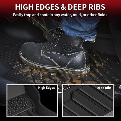 LASFIT Floor Mats Fit for Land Rover Range Rover Velar 2017-2026 & Jaguar F-Pace 2017-2026, Custom Fit TPE All Weather Waterproof Floor Liners 1st & 2nd Row Car Mats, Black