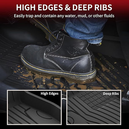 LASFIT Floor Mats for Mercedes Benz GLB 250/35 AMG 2026 2025 2024 2023 2022 2021 2020, All Weather TPE Custom Fit Floor Liners for Mercedes Benz GLB250 & GLB35 AMG 1st & 2nd Car Mats, Black