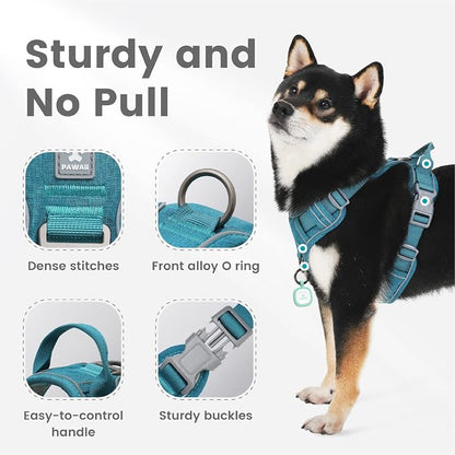 Pawaii Small Dog Harness - Soft Padded Pet Vest with ID Tag, No Choke, Adjustable Control Handle