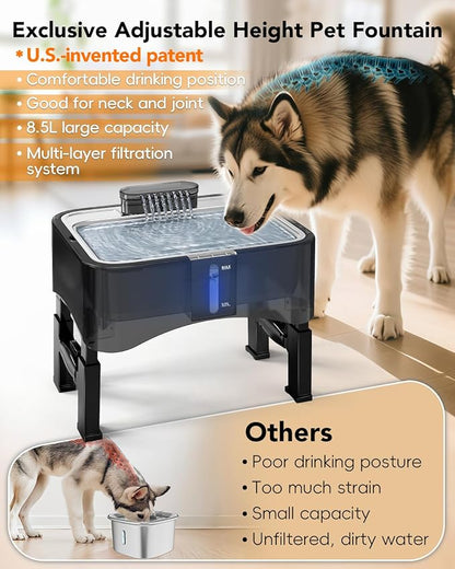UPSKY 10 Pcs Replacement Filters for 8.5L Elevated Dog Water Fountain | Multi-layer Filtration, Removes Hair, Odors & Heavy Metals, Keeps Water Clean & Fresh, Individual Packaging