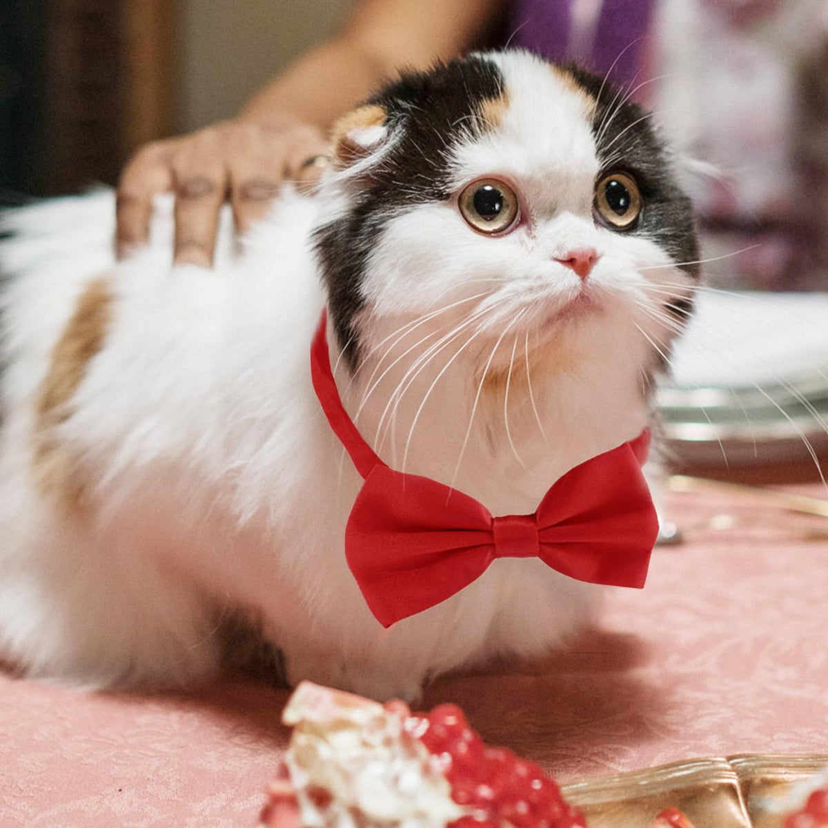 KOOMOX Red Bow for Dog, Adjustable Dog Bow Tie Collar for Medium and Large Dogs Cats Pets Wedding Birthday Graduation Christmas Holiday Homecoming Costumes, 1 Piece Red