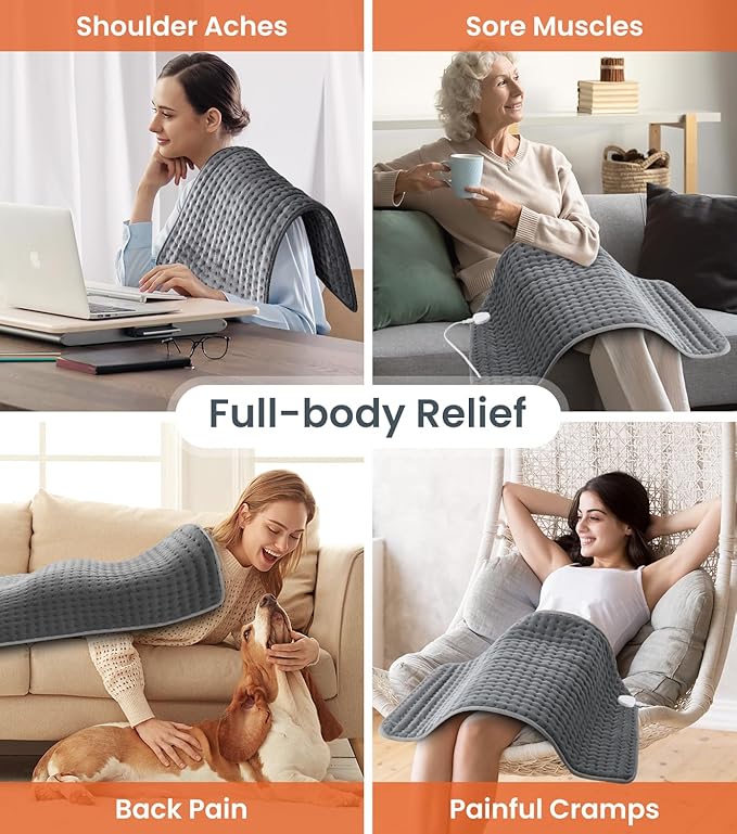 17''×33'' Heating Pad for Back Pain, Electric Heating Pad