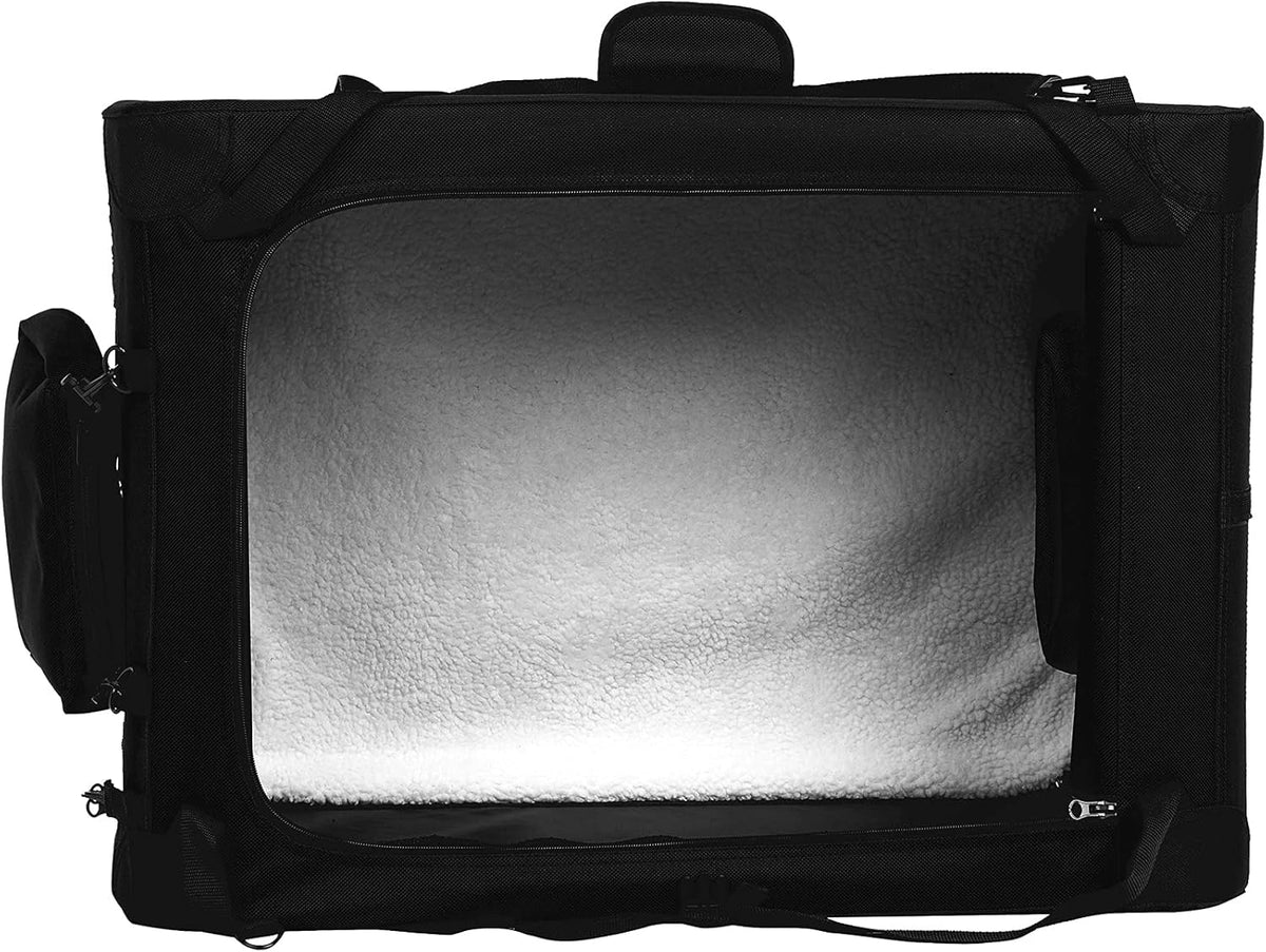 Amazon Basics Folding Portable Soft Pet Dog Crate Carrier Kennel, 30 x 21 x 21 inches, Black