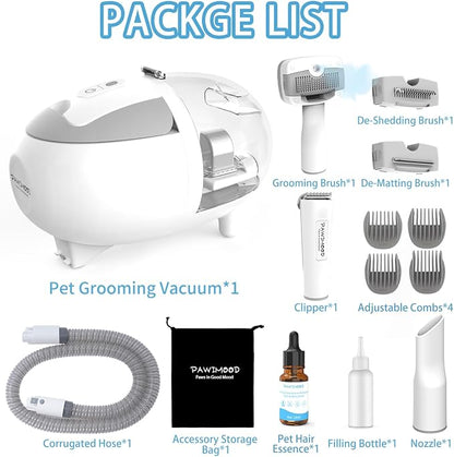 Dog Grooming Vacuum, 13000Pa & 2L Dust Cup & <55dB, 5-in-1 Self-Cleaning Pet Hair Vacuum with Spray Brush for Shedding, Quiet Deshedding Kit for Dogs Cats | self-cleaning with spray brush for shedding,Quiet <55dB,Includes clipper & steam brush,Home gro...